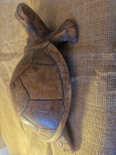 Carved wooden tortoise - wooden, in