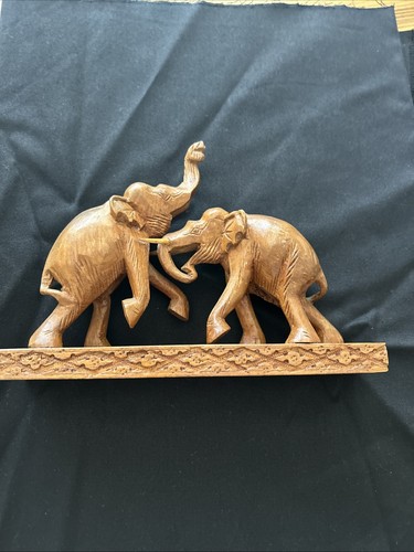 Vintage wooden carved battling - carved,