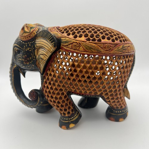 Hand carved wooden elephant - carved,