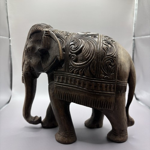 Carved wooden elephant - carved,