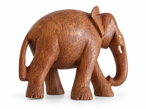 Hand carved wooden elephant - carved,