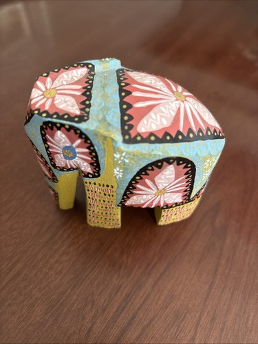 Handpainted wooden elephant - wooden,