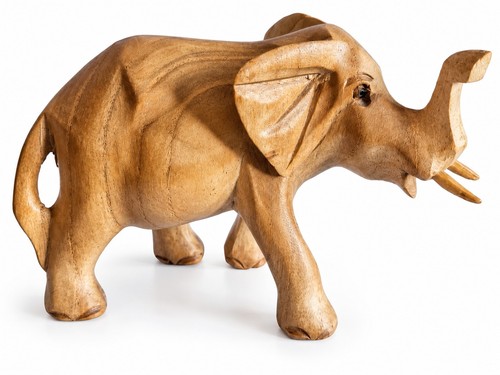 Hand carved wooden - carved, elephant