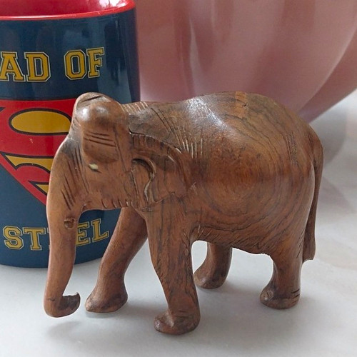 Carved wood elephant - carved,