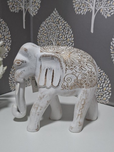 White and gold wooden - wooden, elephant