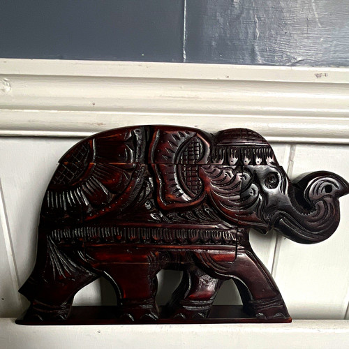 Carved wooden elephant - carved,