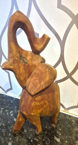 Hand carved wooden elephant - wooden,