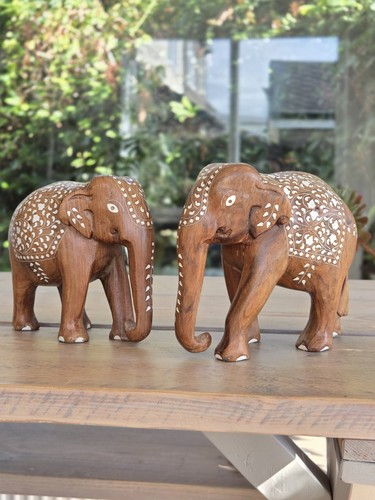 Pair vintage hand carved - vintage,