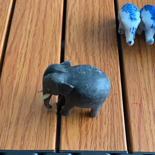 Carved wooden elephant - carved,