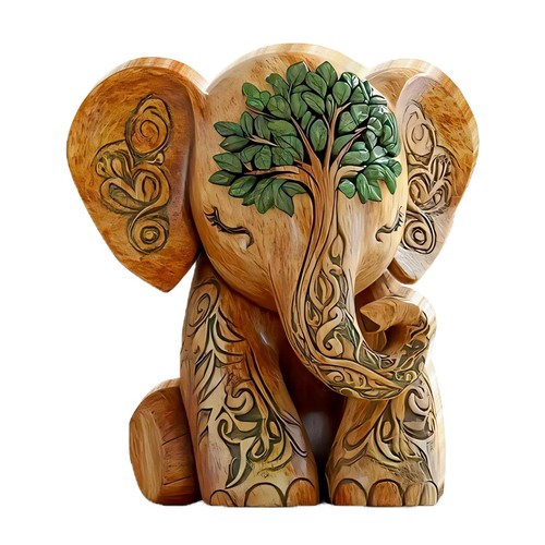 Susfyhya wooden elephant - wooden,