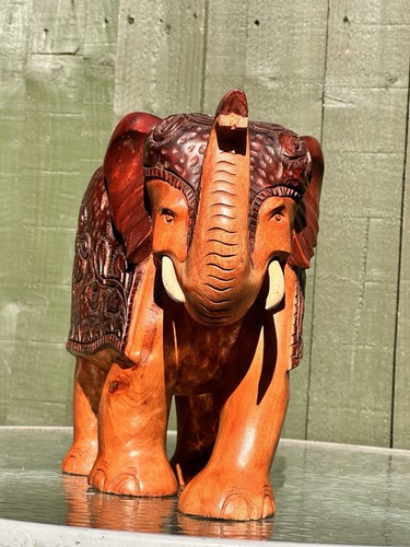 Hand carving wooden elephants - wooden,