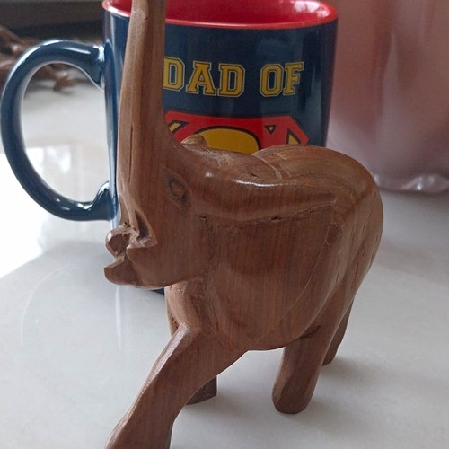Carved wooden elephant - carved,