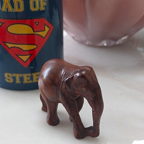 Carved wooden elephant - carved,
