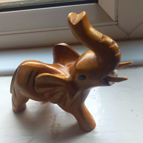 Carved wooden elephant - carved,