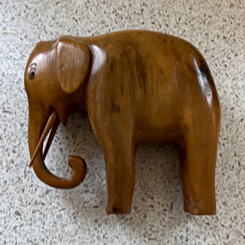 Carved wooden elephant - carved,