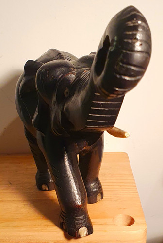 Hand carved black wood - carved,