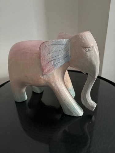 Wooden elephant ornament - ornament,