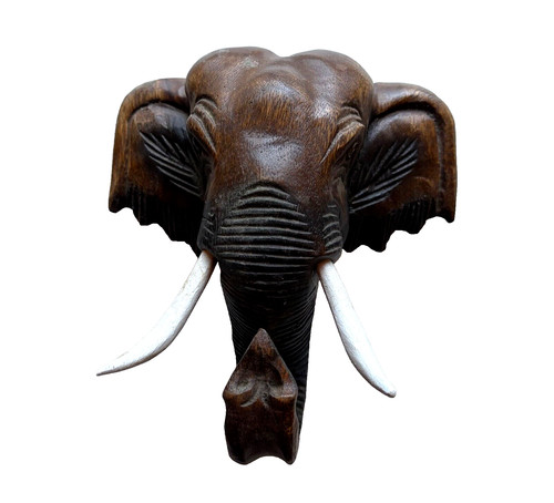 Wall hanging wooden elephant - wall,