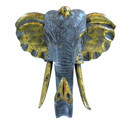 Large carved wooden elephant - carved,