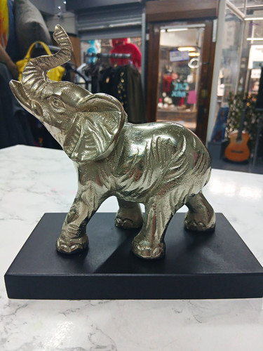 Metal silver tone elephant - silver-tone,