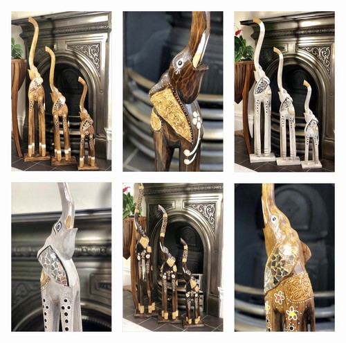 Wooden elephant statue carving - wooden,