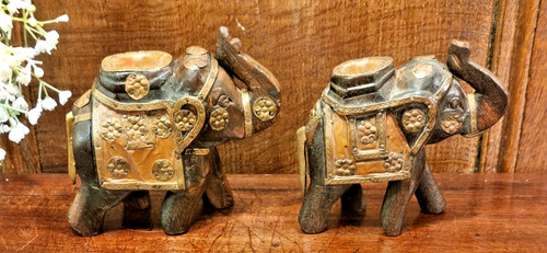 Indian set carved small - carved,