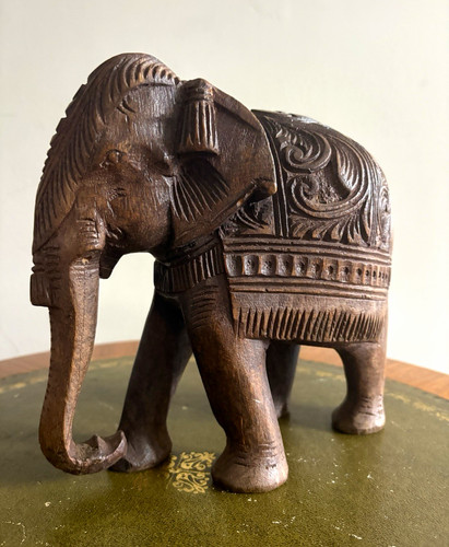 Carved wooden elephant - carved,