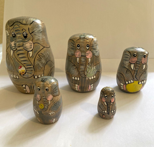 Wooden elephant nesting - wooden, dolls