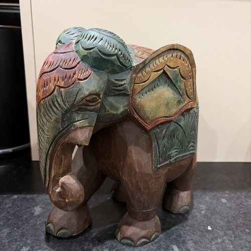 Hand carved elephant - elephant, vintage