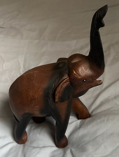 Carved wooden elephant - carved,