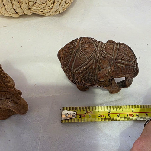 Carved wooden elephants - wooden,