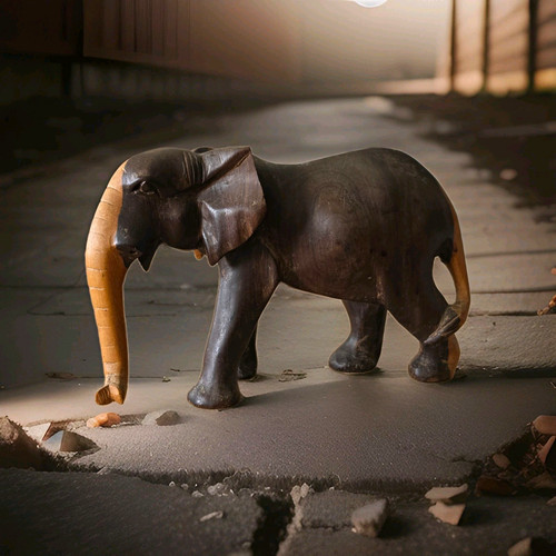 Hand carved wooden - wooden, elephant