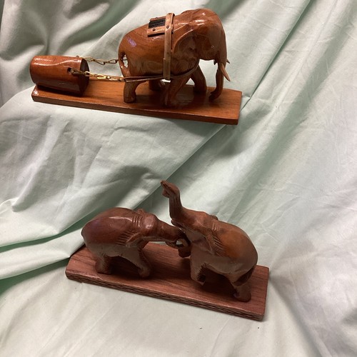 Pair wooden elephant - pair, of