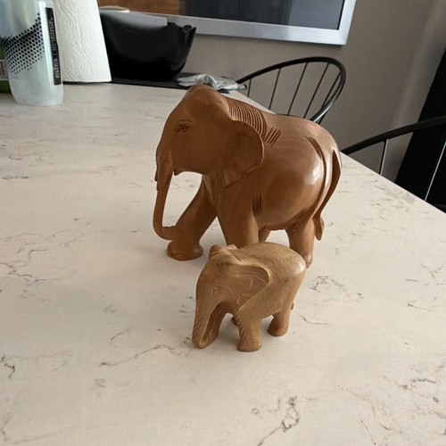 Hand carved wooden elephant - hand-carved,