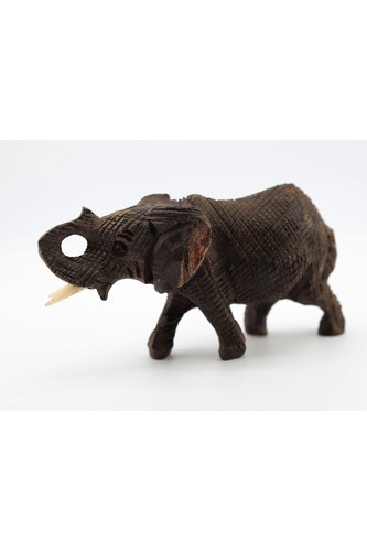 Hand carved wooden elephant - carved,