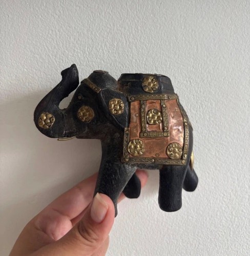 Vintage wooden elephant - wooden,