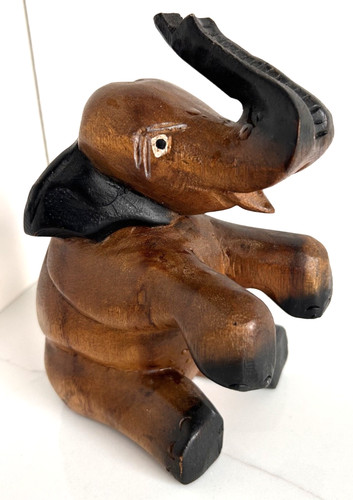Hand carved wooden elephant - carved,