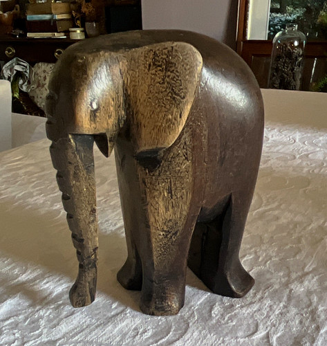 Wooden elephant figurine - elephant,