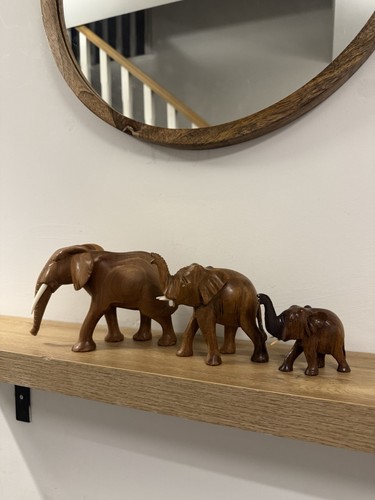 Hand carved wooden elephants - hand,