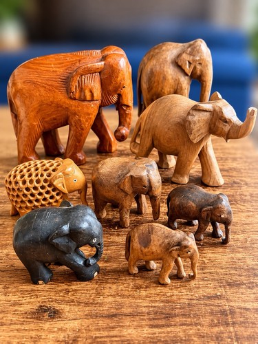 Set hand carved wooden - 8,