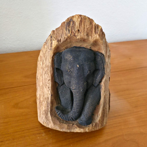 Hand carved wooden elephant - hand,