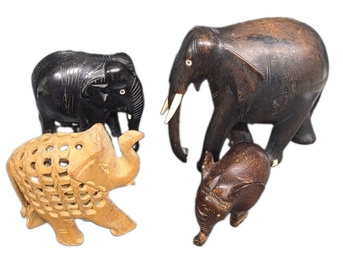 Hand carved wooden elephant - 4,
