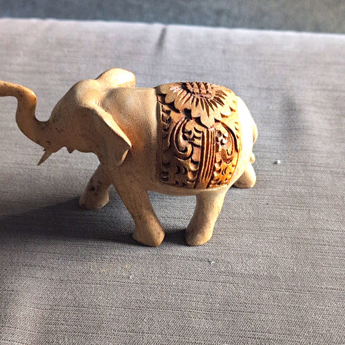 Carved wooden elephant - wooden,