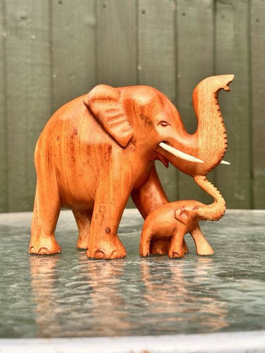 Wooden elephant 17x - wooden,