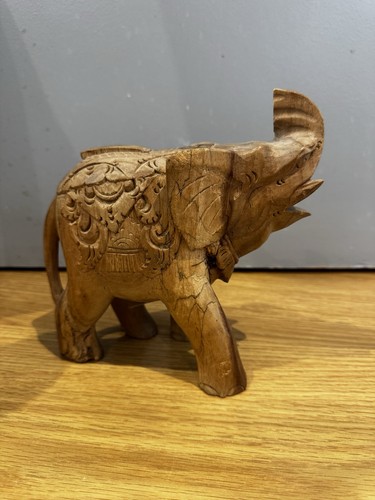 Antique wooden elephant - wooden,