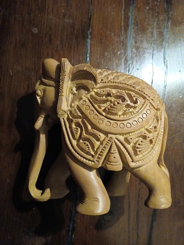 Carved wooden elephant - carved,