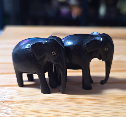 Pair small black - pair, wooden
