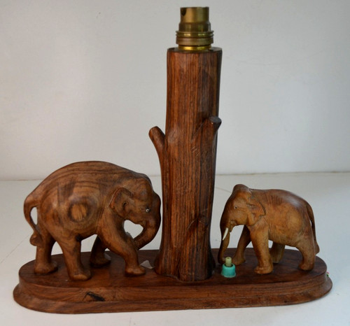 Vintage wooden elephants on - 2,