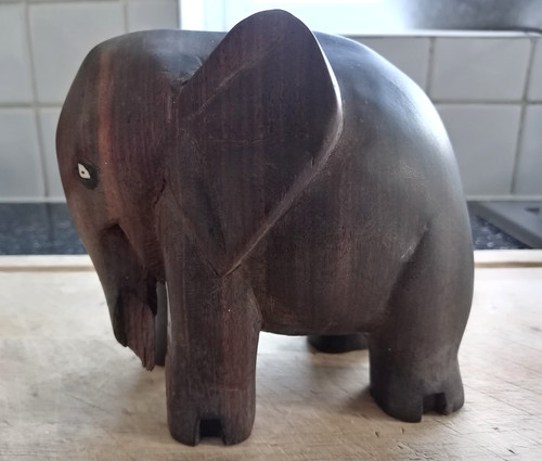 Heavy wooden elephant - , figurine