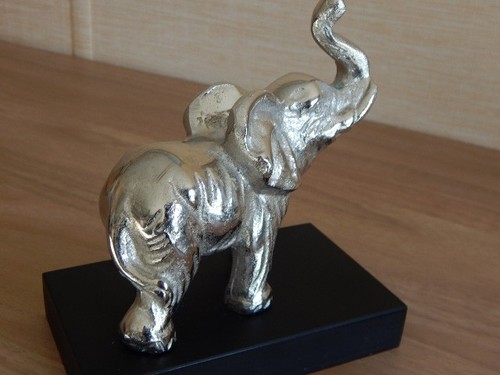 Silver elephant ornament - silver,
